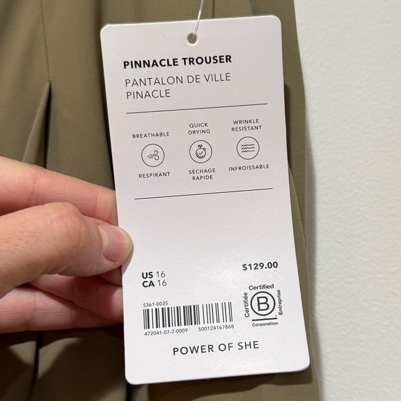 New Athleta Pinnacle Wide Leg Pants Trousers Sz 16 Olive Branch Green Workwear - Picture 3 of 13